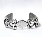Native American Navajo Silver Sandcast Bracelet