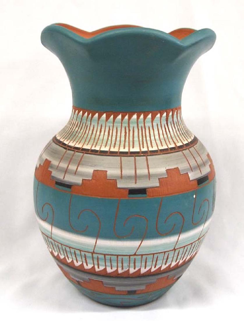 2001 Navajo Hand Painted Ceramic Vase by H. Lee (1 of 3)