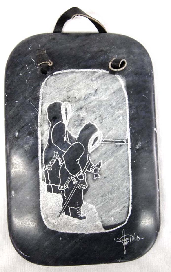 Canadian Inuit Carved Soapstone Wall Hanging, Joma (1 of 4)