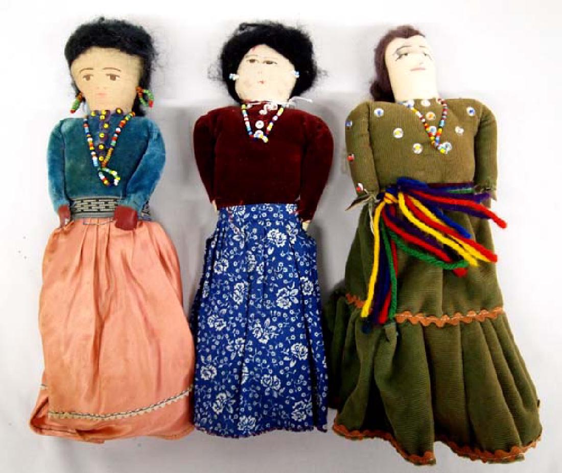 3 Vintage Native American Navajo Dolls (1 of 2)