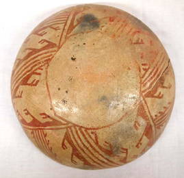 Prehistoric San Carlos Red on Tan Pottery Bowl