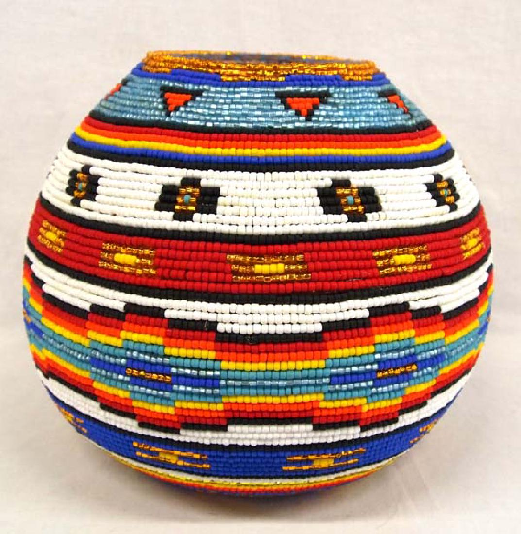 Large Hand Beaded Gourd by Kathy Kills Thunder (1 of 4)