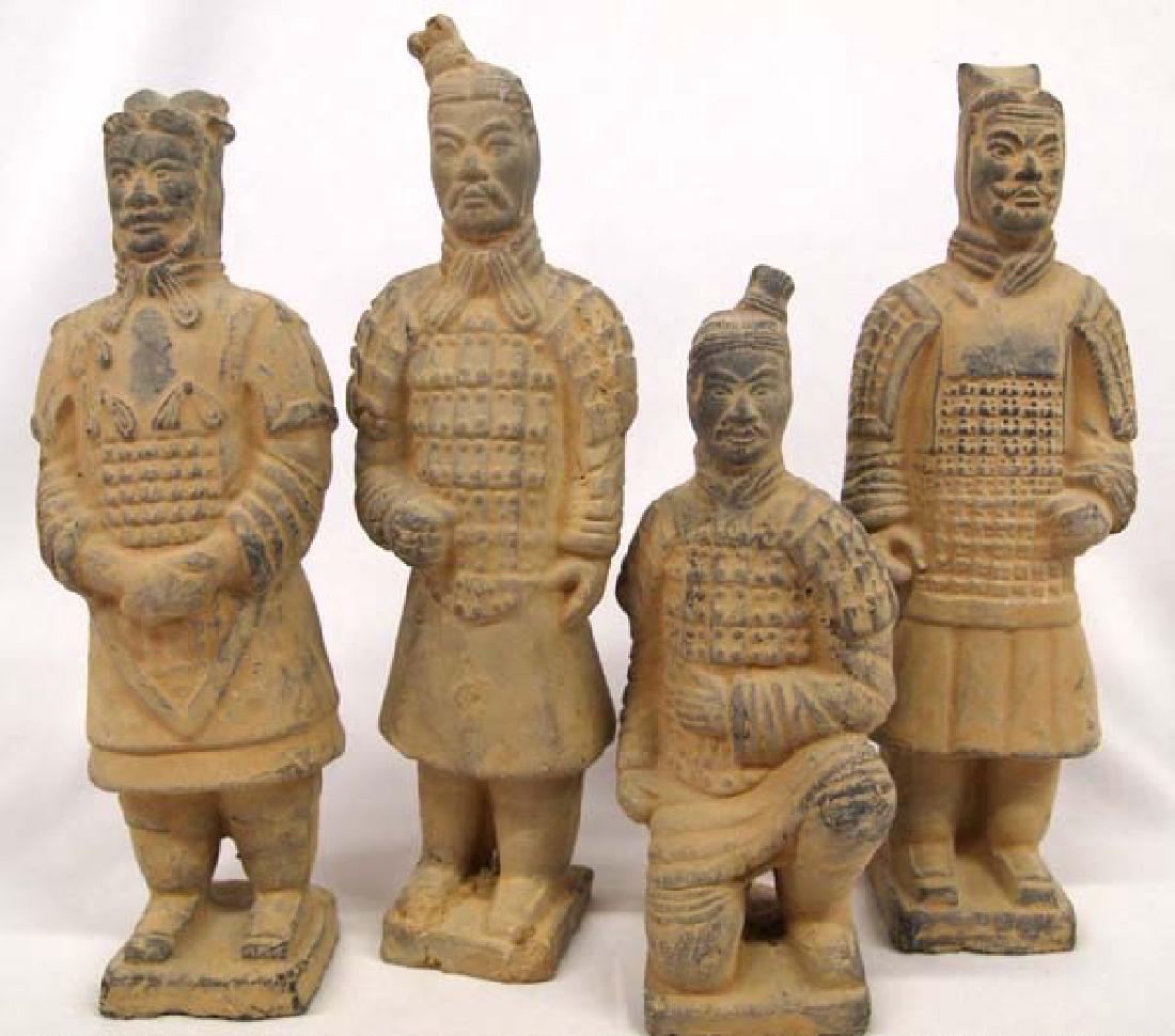 Oriental Clay Guard Statues 8in H SH $20 (1 of 1)