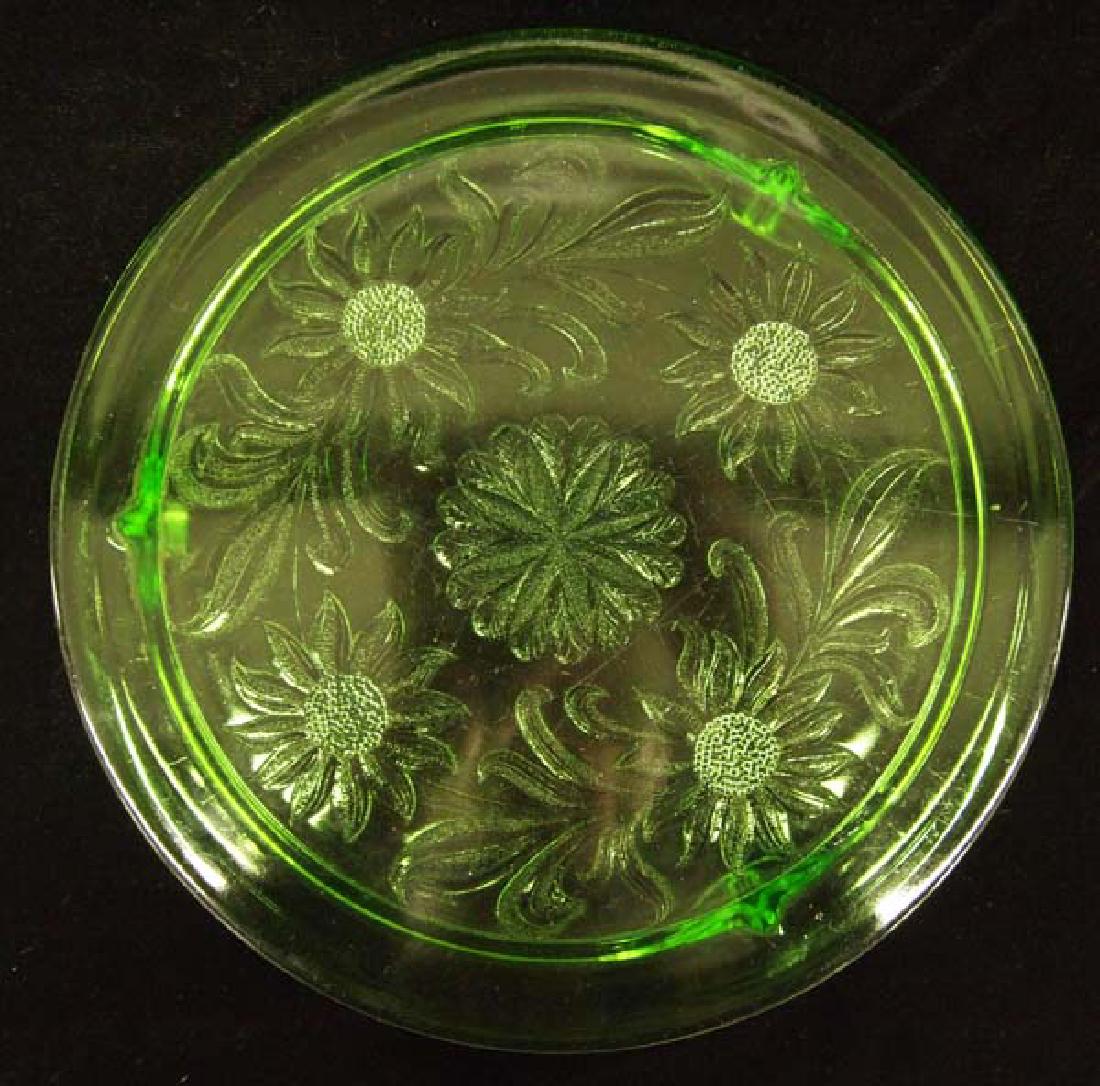 Vaseline Glass Cake Plate 10in D SH $14 (1 of 2)