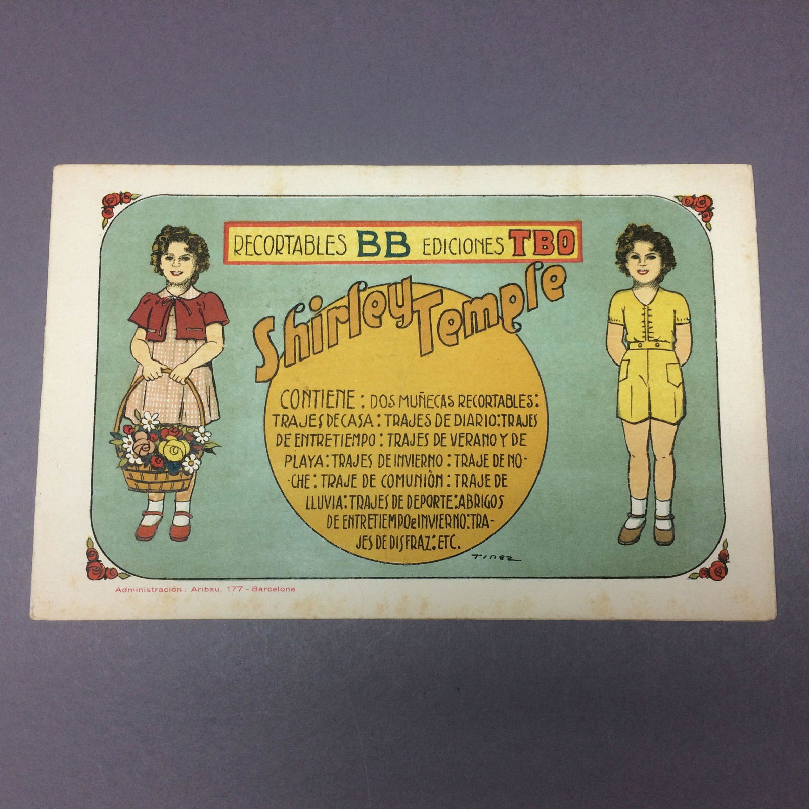 Shirley Temple Paper Doll - Barcelona Spain Uncut (1 of 6)