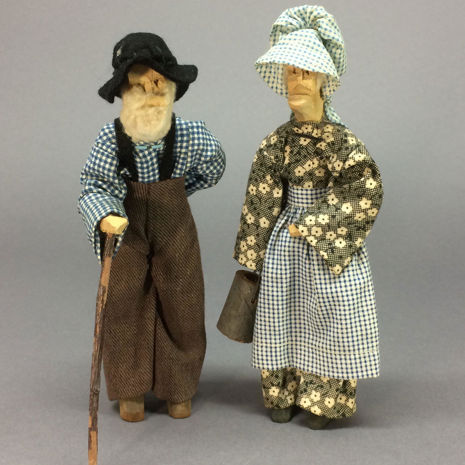 Carved Wooden Mountain Man and Woman Dolls (1 of 13)