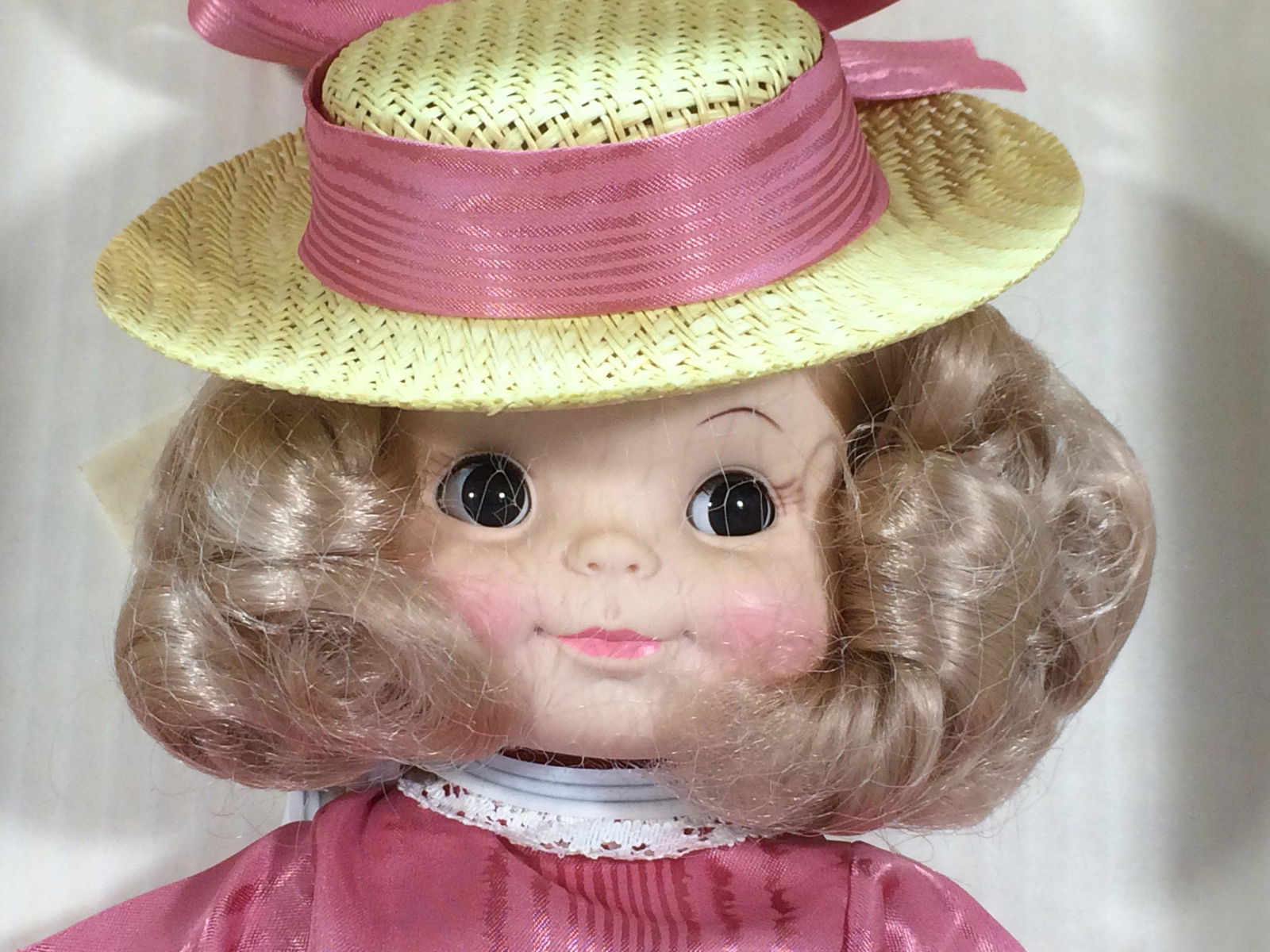 Petite Filles Brigitte Doll by Effanbee Half Pint: Brigitte by Effanbee is one of their Petite Filles series of dolls made in 1980. She 11” tall, all vinyl, and is made from the Half Pint mold with adorable side glancing sleep eyes and a sweet smile