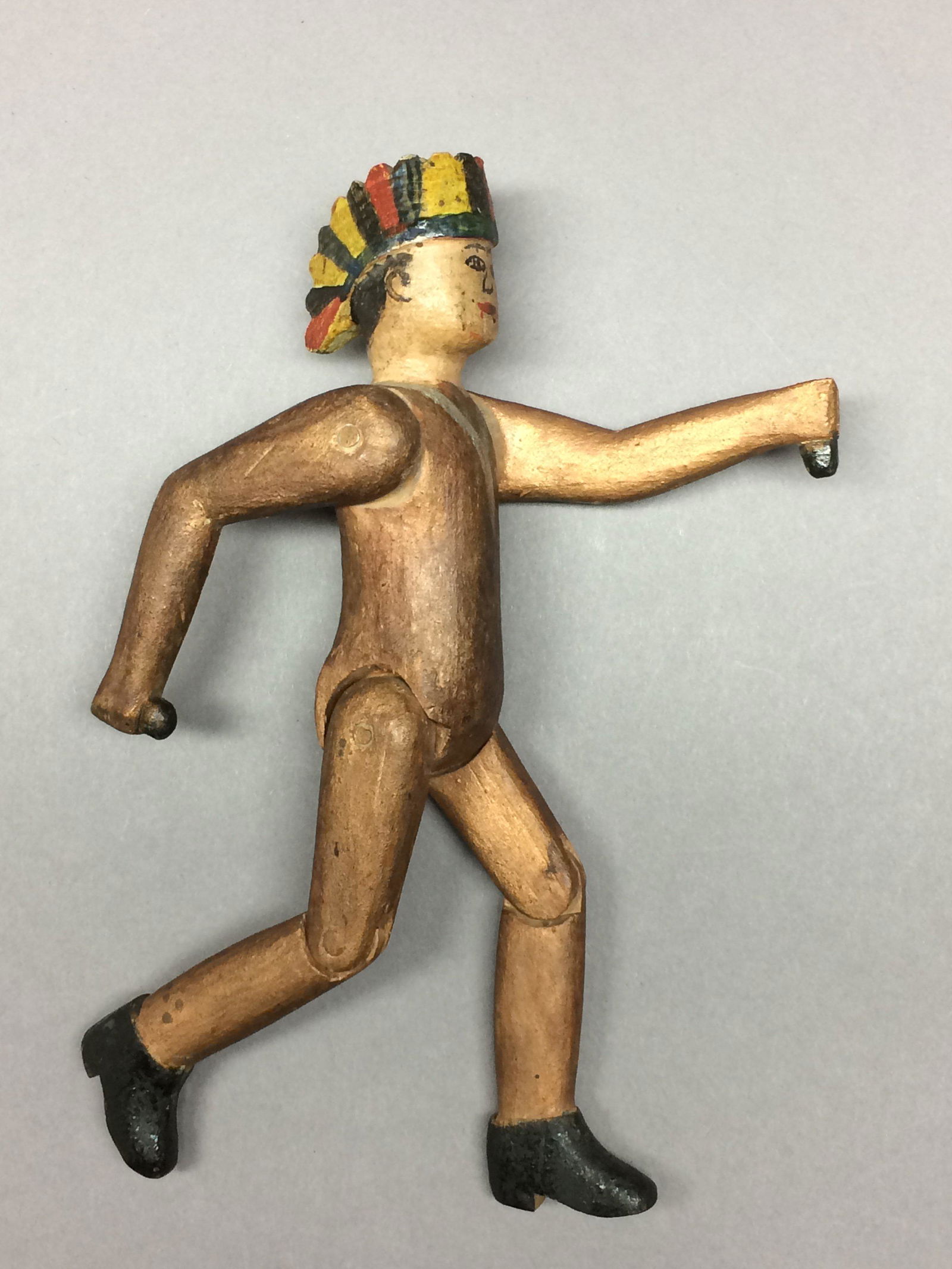 Antique Hand Carved Wooden Jointed Folk Art Doll (1 of 16)