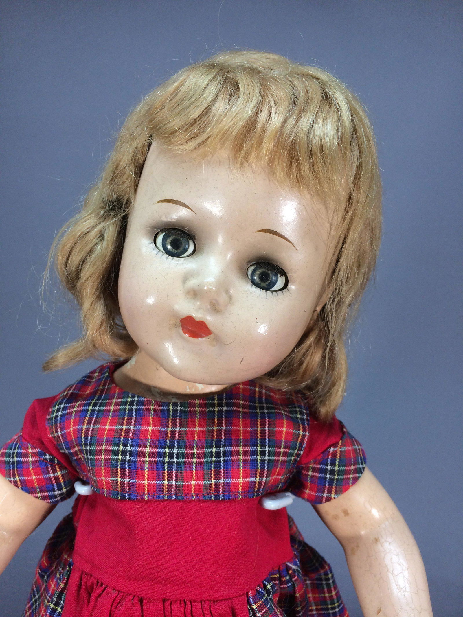 Unmarked Composition Girl Doll w/ Mohair Wig (1 of 12)