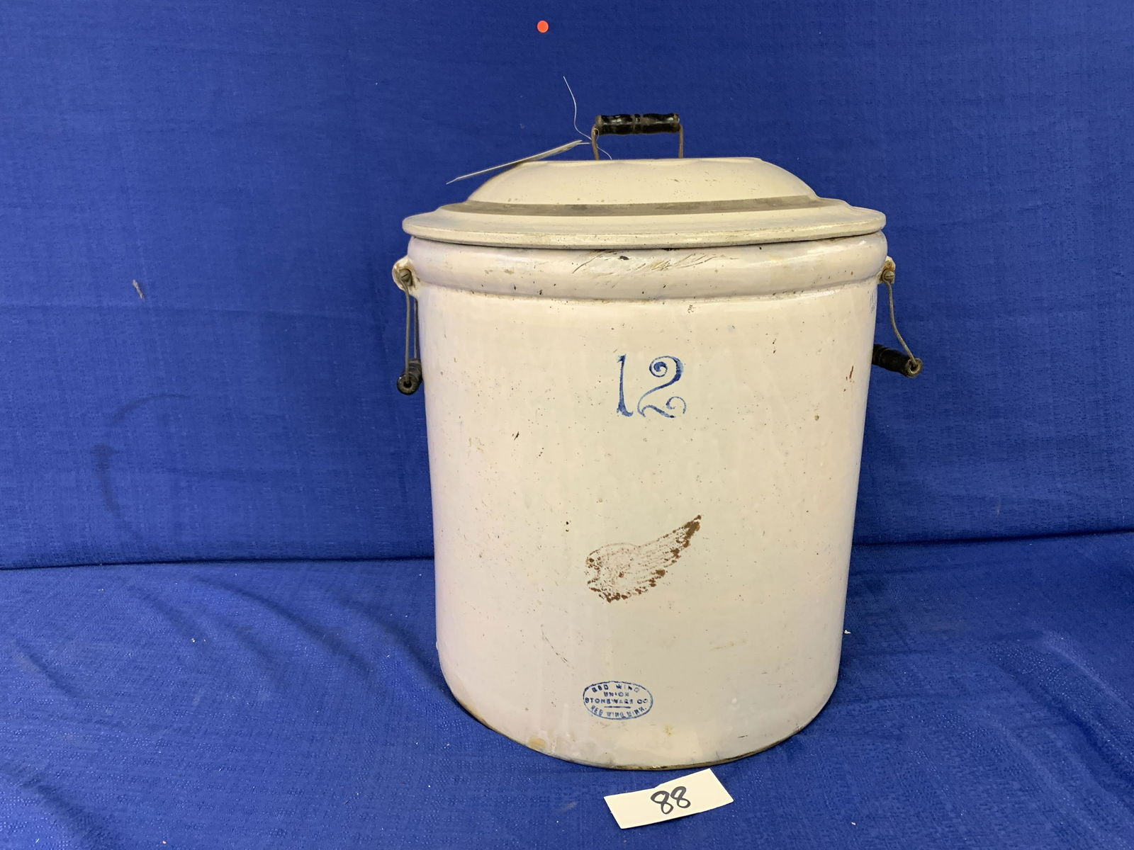 12 Gal. Redwing Crock with Lid (1 of 9)