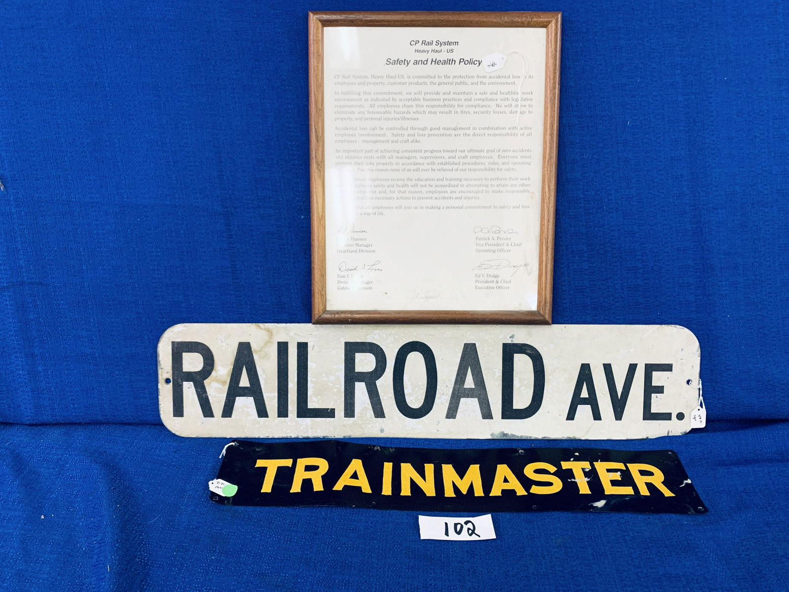 3 items, Reflective Street Sign, Policy, Train Master (1 of 6)
