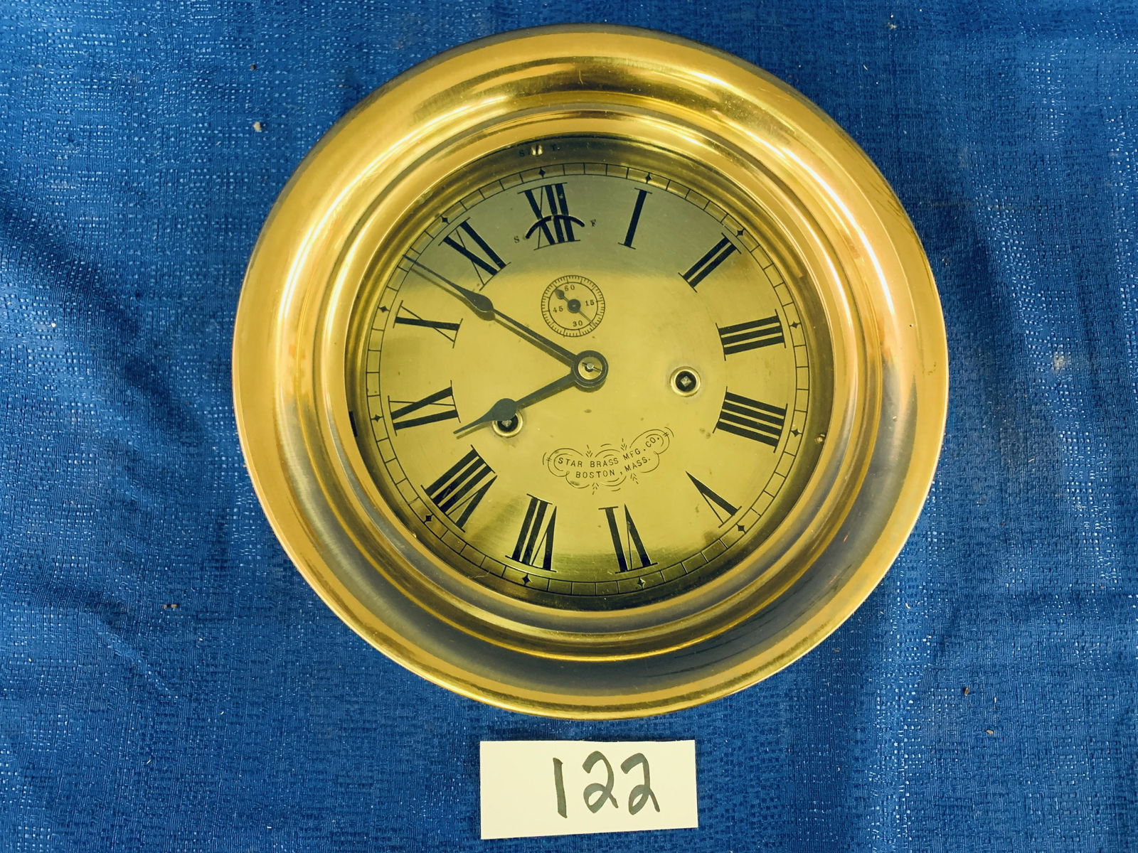 Brass Ship Clock Double Sprung made by Star Brass Mfg., (1 of 3)
