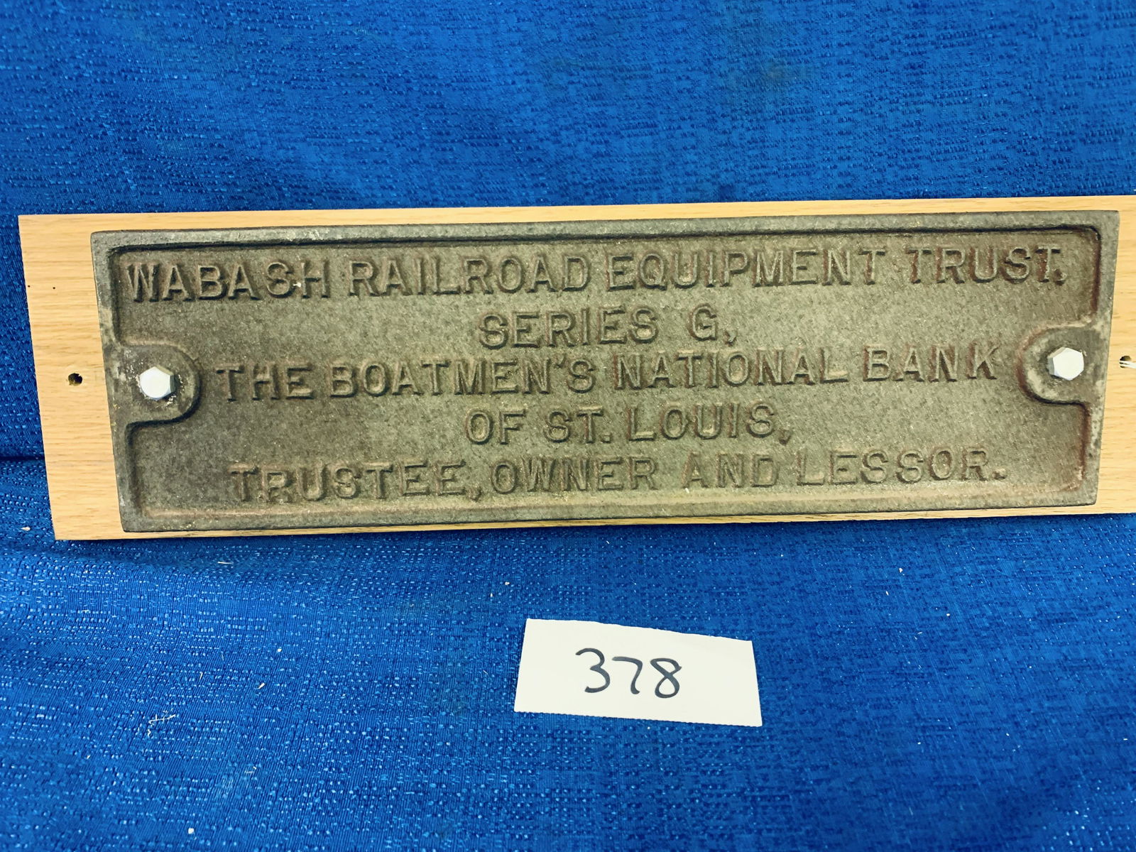 Cast Railroad Trust Plate (1 of 3)