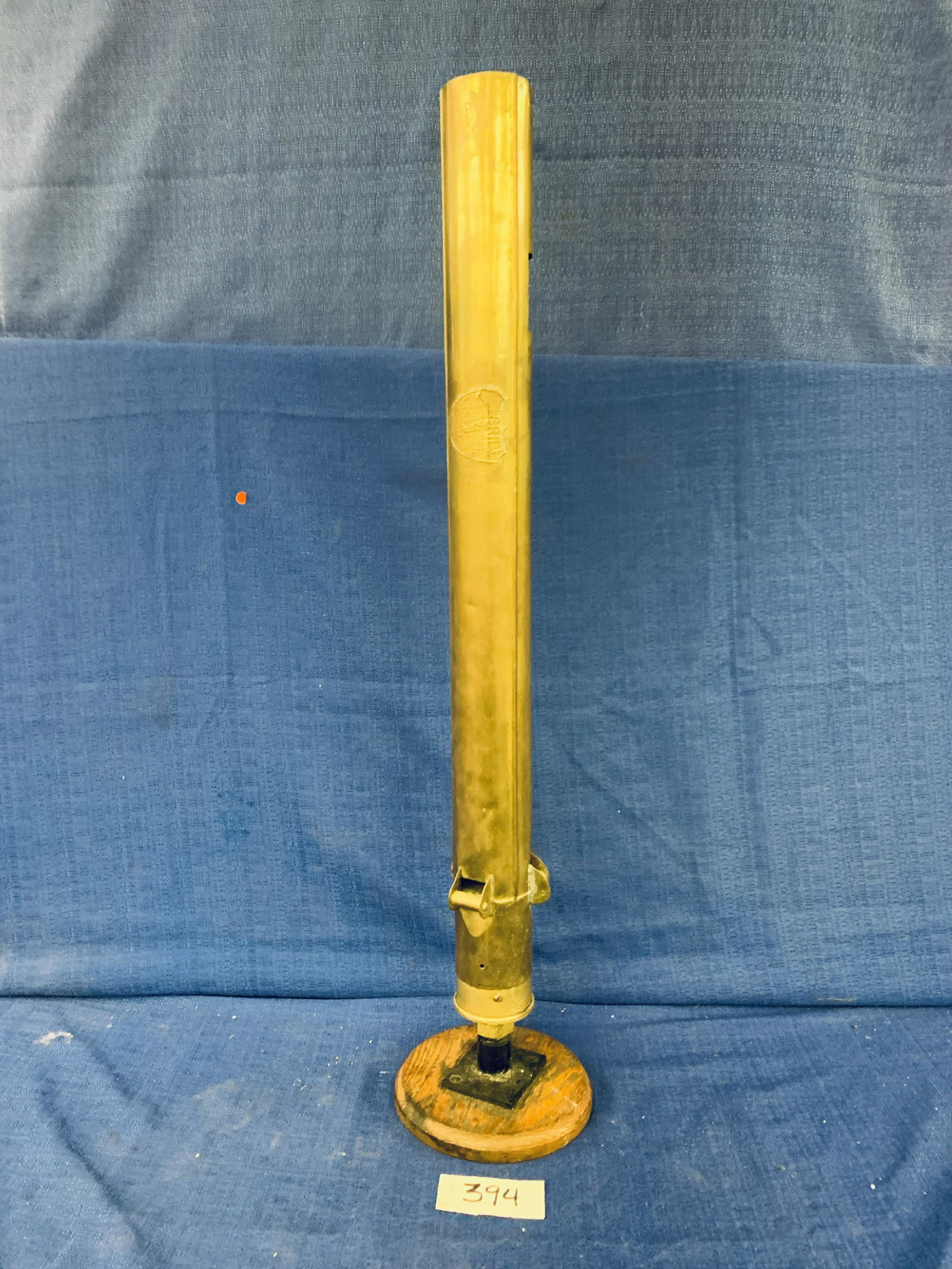 Tall Brass Steam Whistle: Actual Tugboat Steam Whistle All Brass Mounted on Wood. Gabriel Horn Mfg. Co., Cleveland, Ohio, Pat. Oct. 24, 1906, other pats. Pend