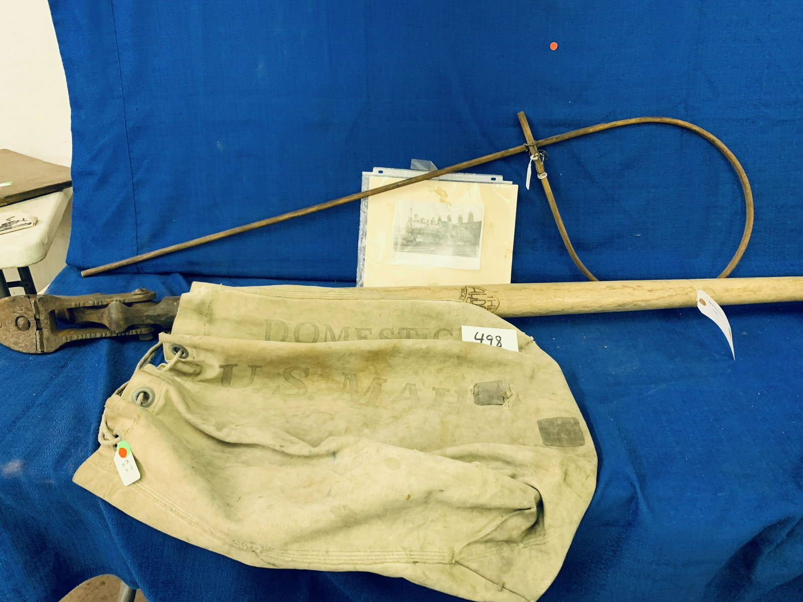 Canvas Mail Bag, Wooden hoop, Track tool, & Photo (1 of 7)