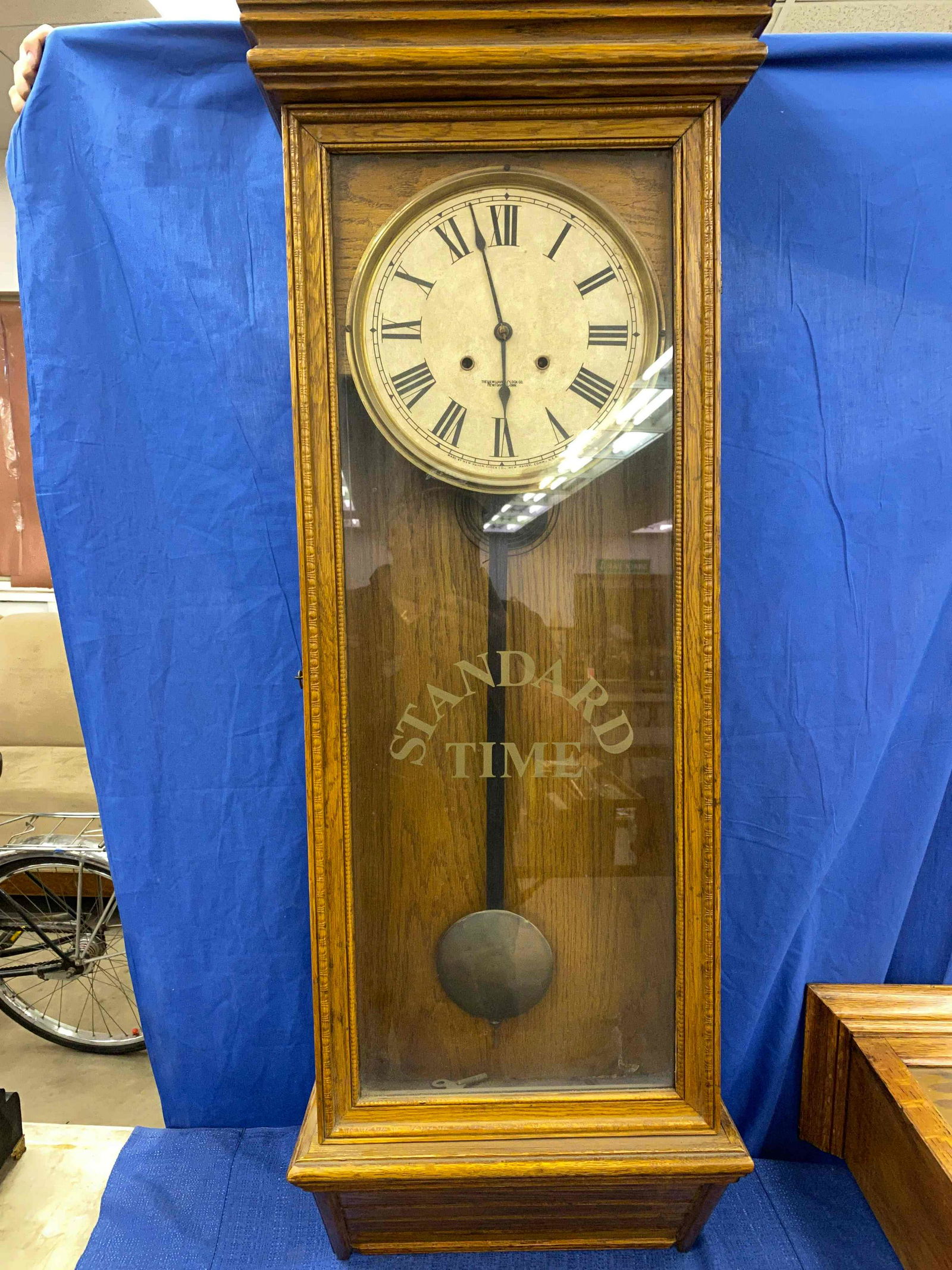 New Haven Standard Time Oak Wall Clock (1 of 9)