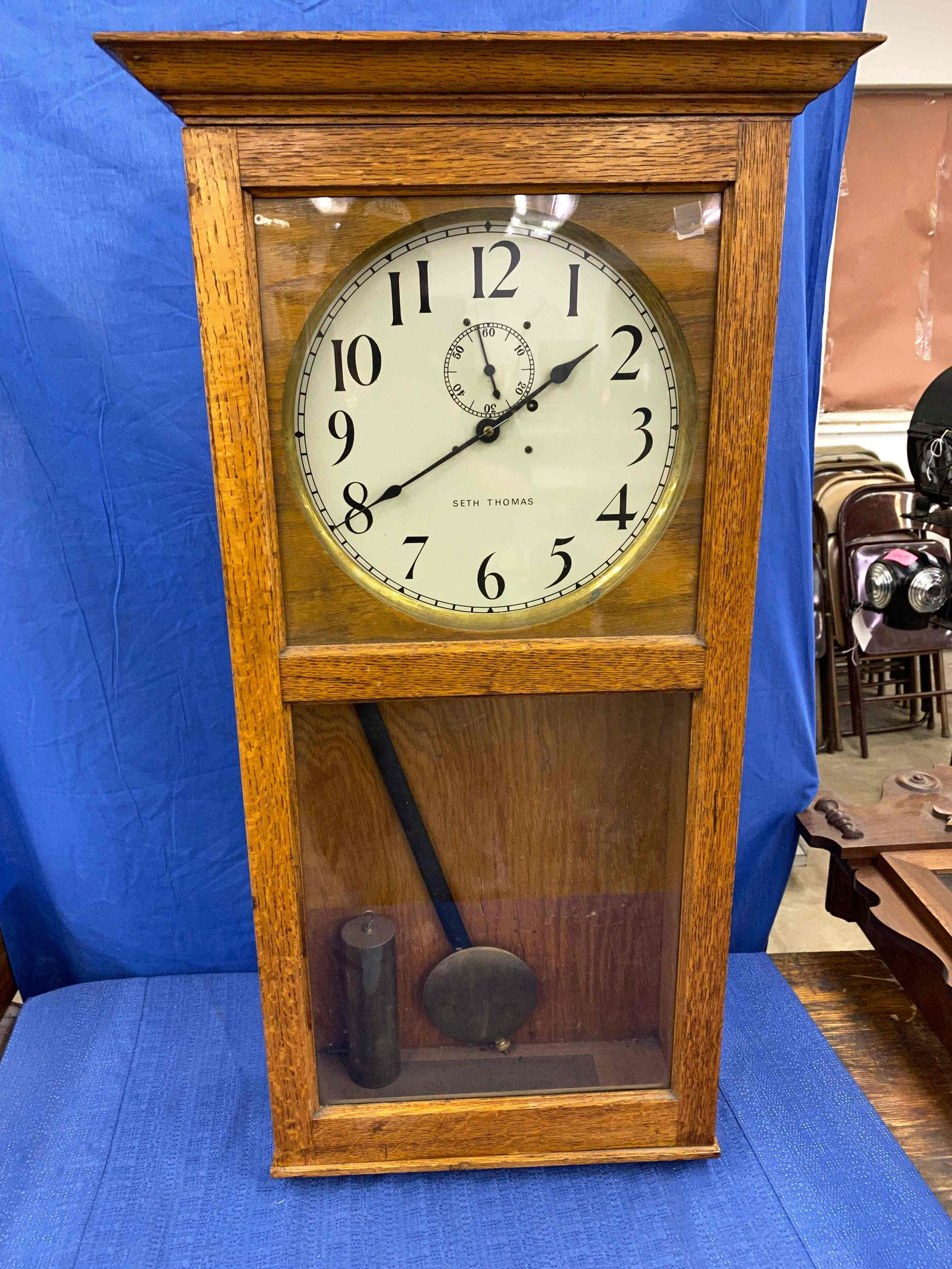 Seth Thomas Oak Wall Clock (1 of 7)