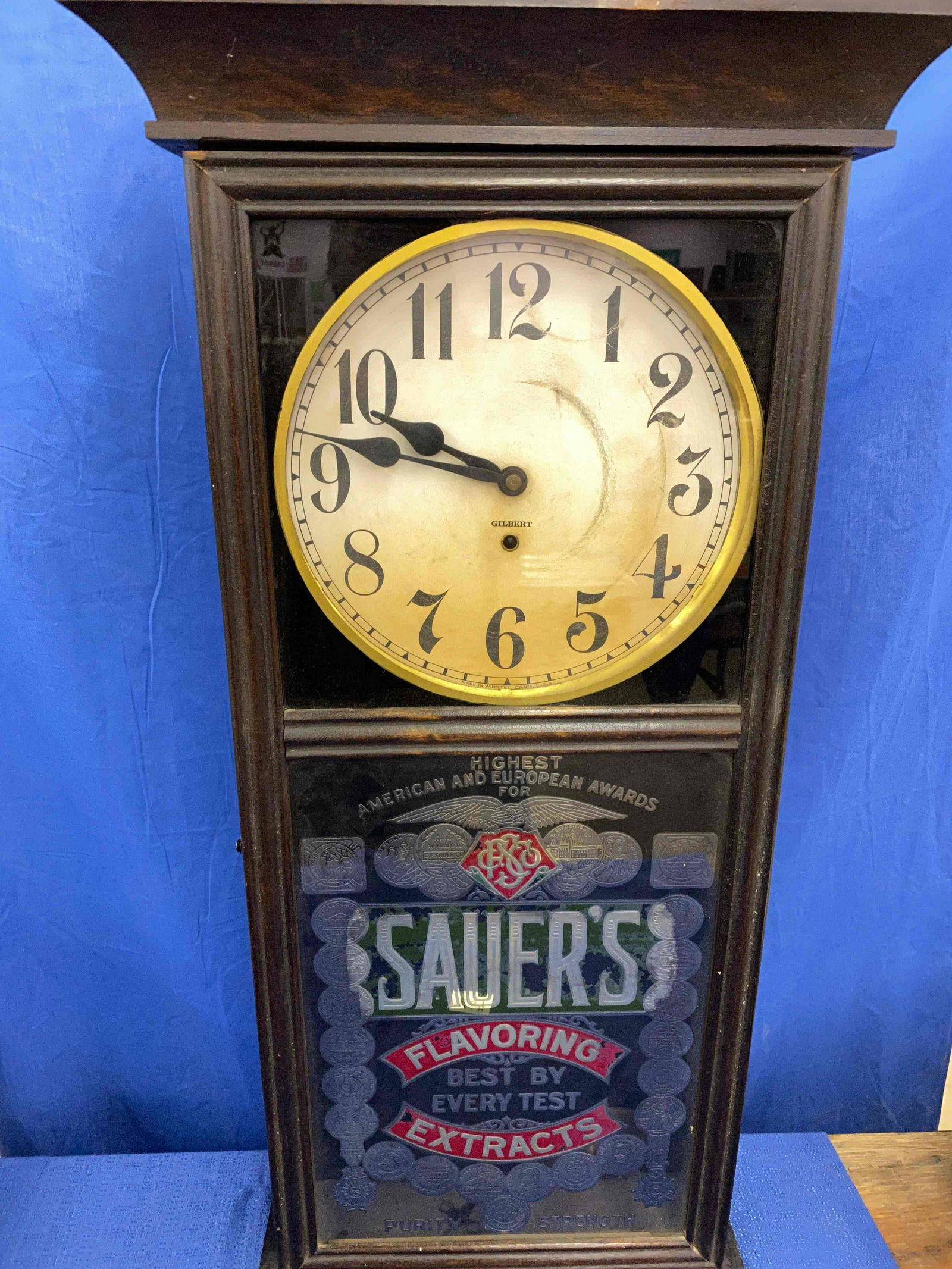 Gilbert Wooden Advertising Wall Clock (1 of 9)