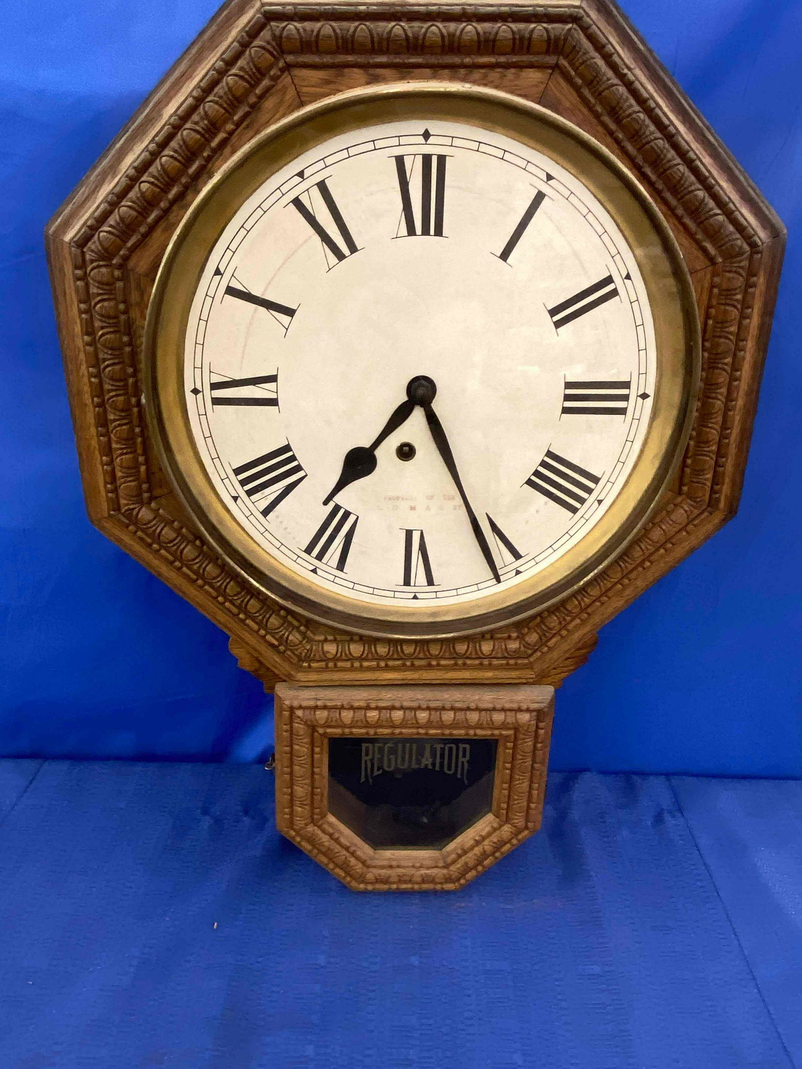 Oak Regulator Wall Clock C. SP. M & O. Railway (1 of 6)