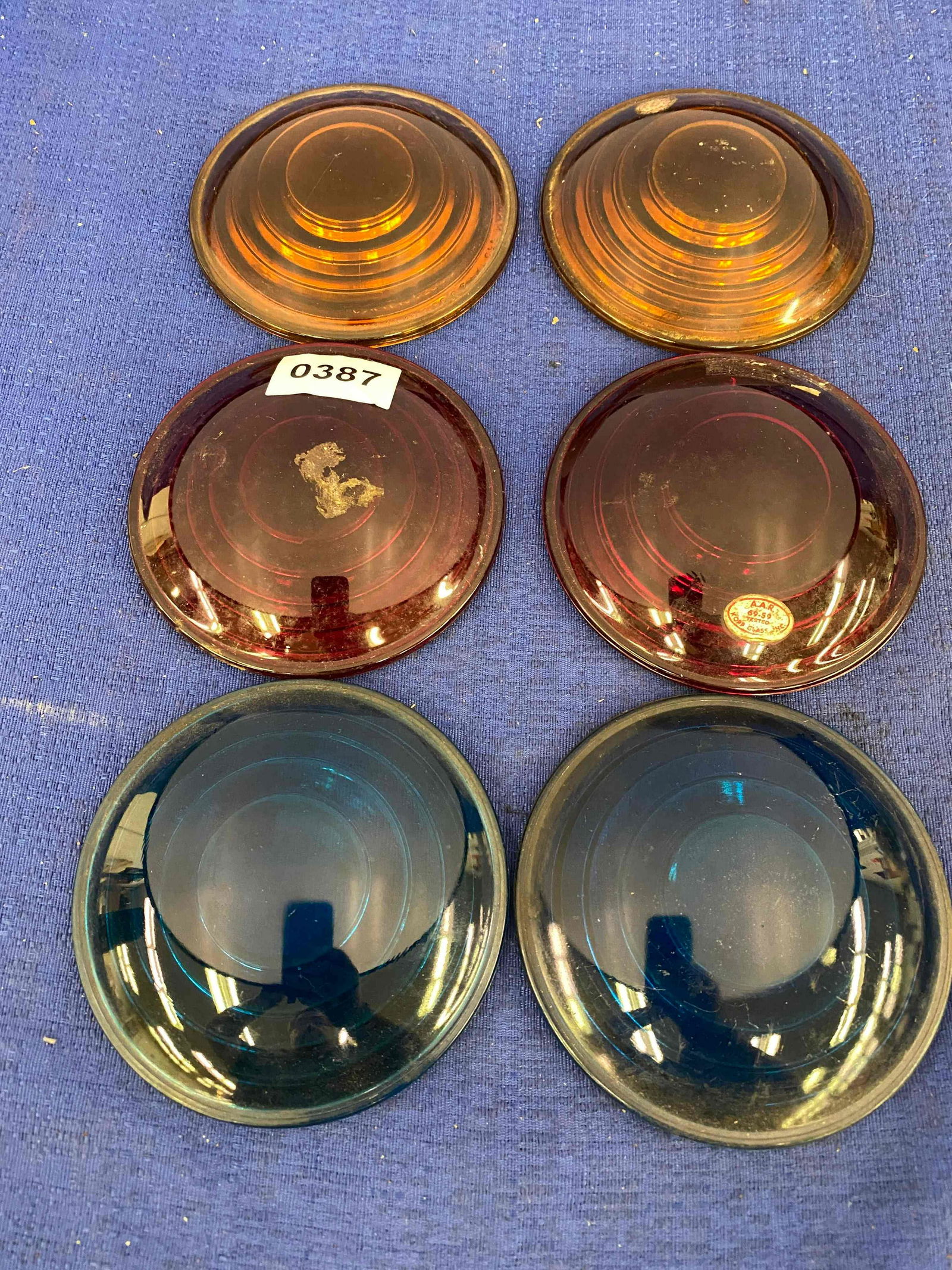 6 Glass Railroad Marker Light Lenses (1 of 4)