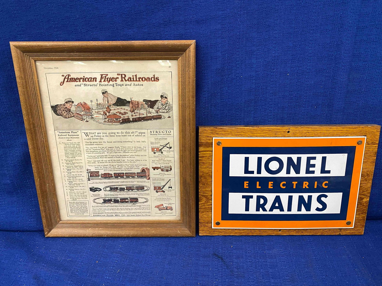 Lionel Electric Trains Porcelain Sign & American Flyer (1 of 2)