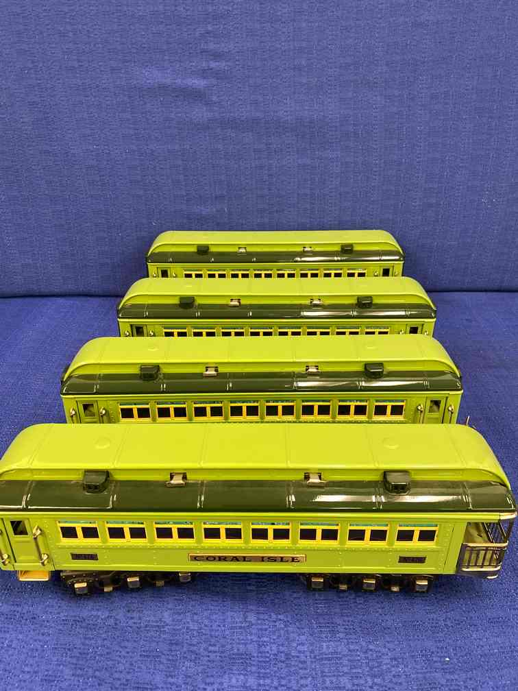4 Mikes Train House Standard Gauge Passenger Cars: 4 Mikes Train House Standard Gauge Passenger Cars, NEW, Standard Gauge, No Box, 1 Coral Isle, 1 Liberty Bell, 1 Philadelphia, 1 Stephen Girard, New.