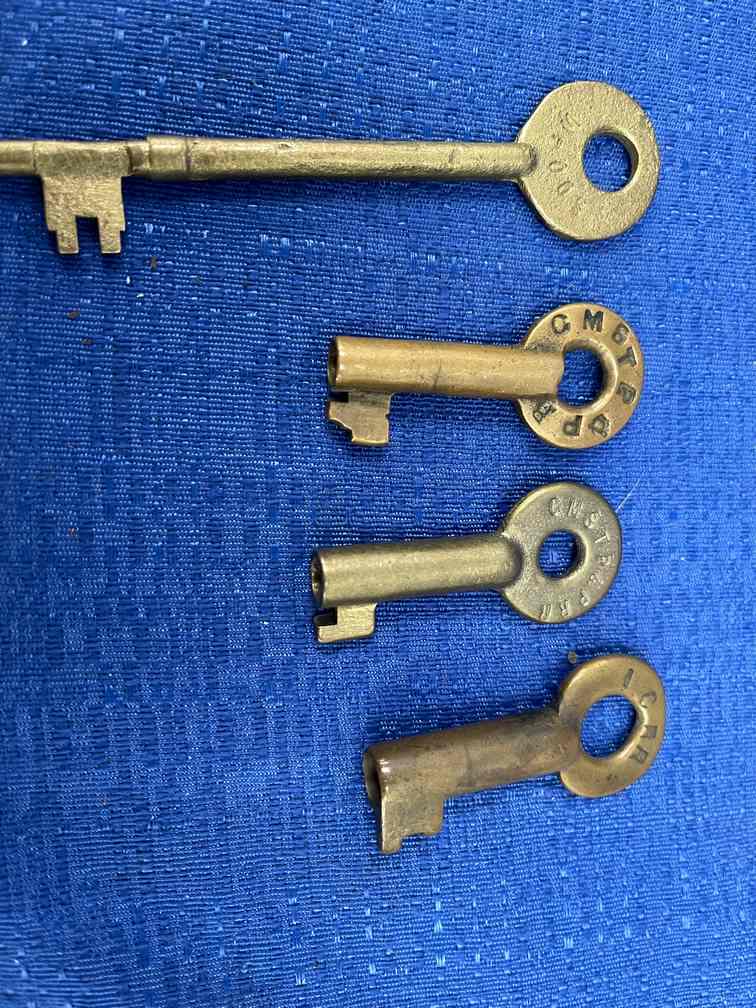 4 Brass Railroad Keys (1 of 3)