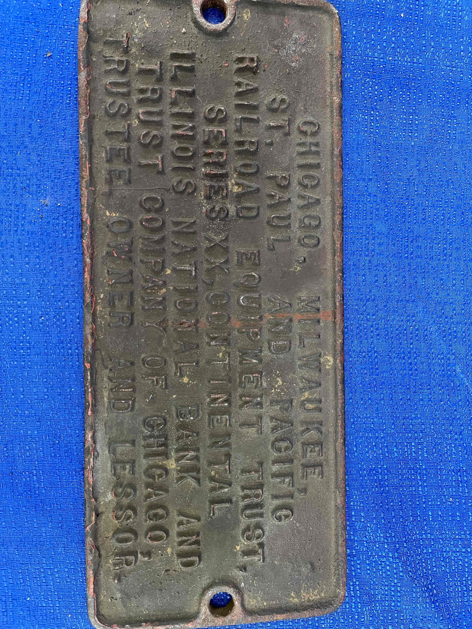 Chicago, Milwaukee, St. Paul, and Pacific Trust Plate (1 of 5)