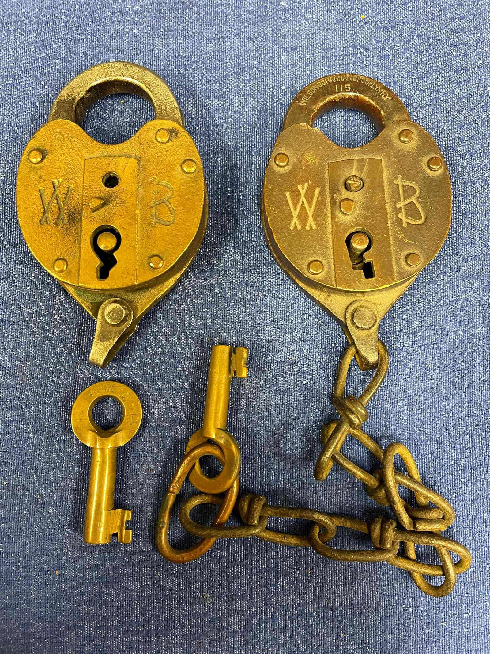 2 W.B. Brass Lever Padlocks (1 of 8)