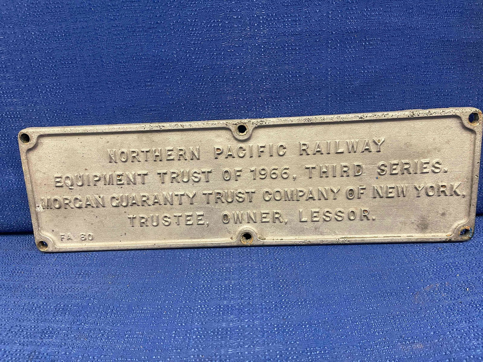 Northern Pacific Railway Trust Plate (1 of 4)
