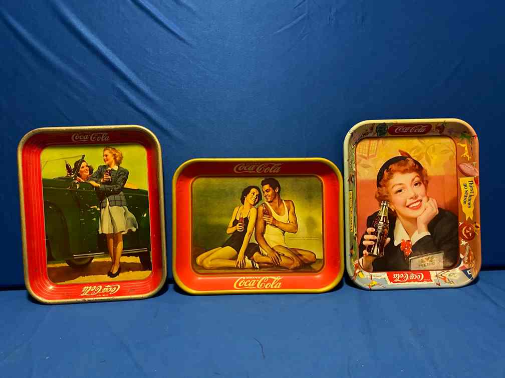 3 Vintage Coca Cola Metal Trays (1 of 11)