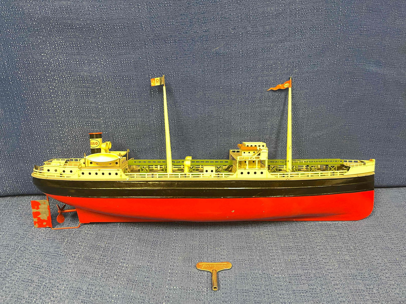 Antique Fleischmann German Tin Wind-up Toy Ship (1 of 13)