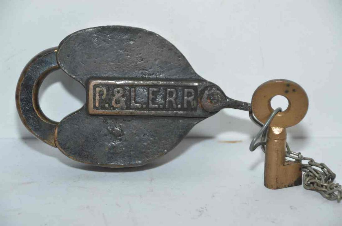 Pittsburgh and Lake Erie RR Brass Cast Lock (1 of 2)