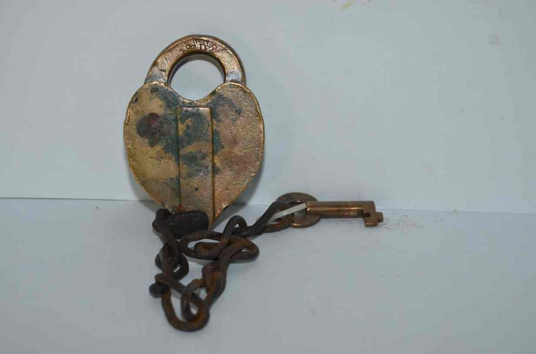 Boston and Maine RR Brass Lock and Key (1 of 6)