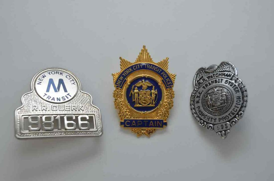 Three Badges from New York City Transit (1 of 2)