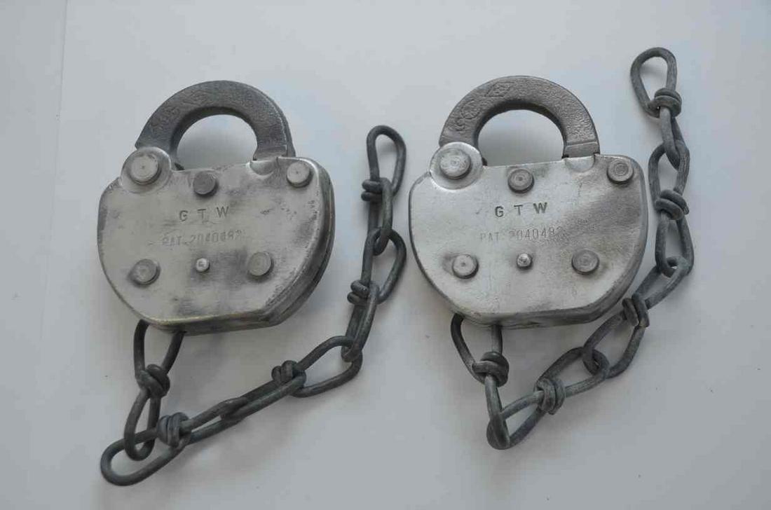 Two Grand Trunk Western RR Adlake Switch Locks (1 of 4)