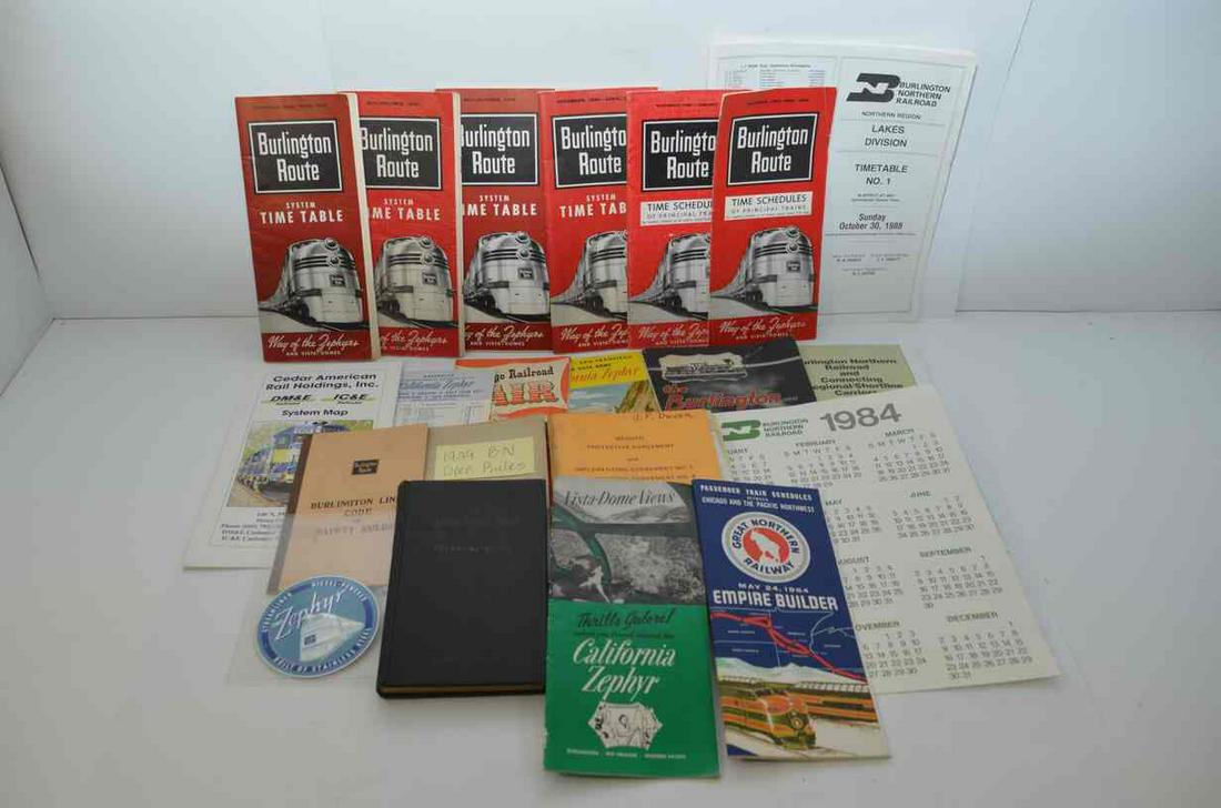 Lot of Timetables and Ephemera-CBQ/BN/DME/ICE/GN RR (1 of 6)