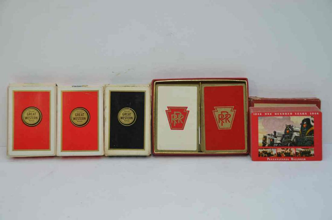 Six Playing Card Decks-Pennsylvania RR/Chicago Great Western RR (1 of 1)