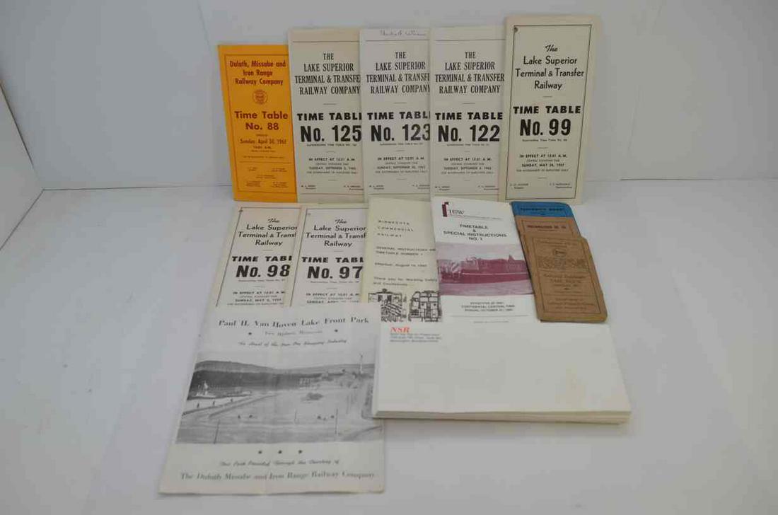 Duluth, MN and Superior, WI RR Timetable and Ephemera Lot (1 of 4)