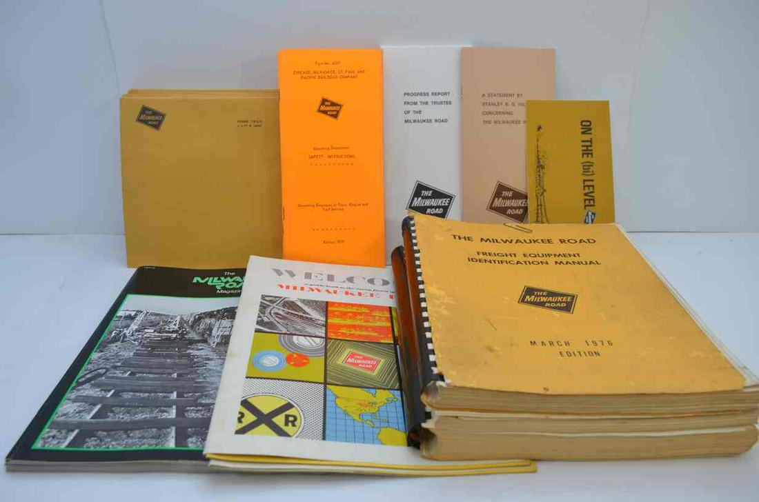 Milwaukee Road RR Ephemera Lot: This lot includes all of the following Milwaukee Road ephemera: Statement by Stanley Hillman (3); Operating Department Safety Instructions 1970 (4); Milwaukee Road Abandonment Map; Milwaukee Road Maga