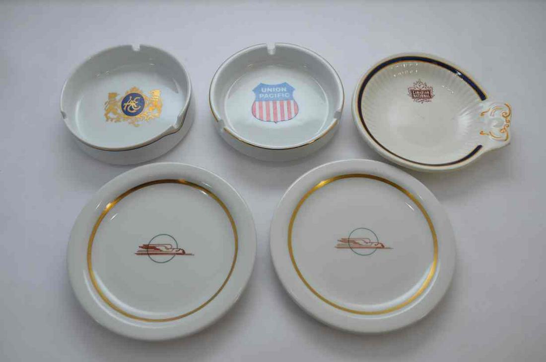 Five Miscellaneous RR Dishes and Ashtrays (1 of 2)