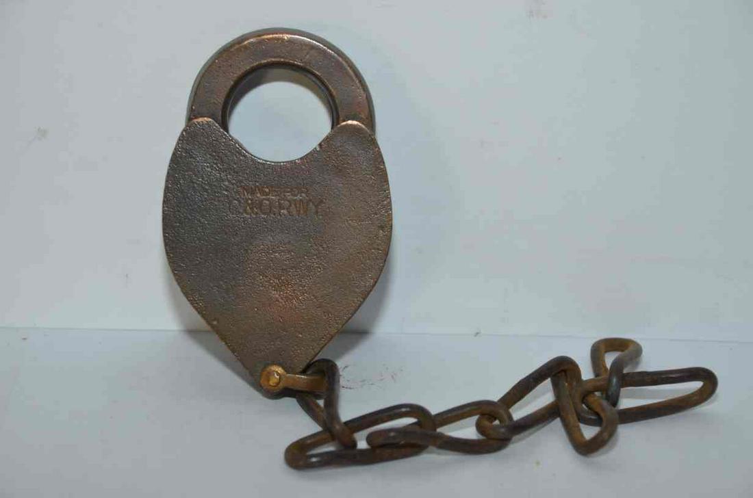 Chesapeake and Ohio RR Brass Yale Lock (1 of 4)