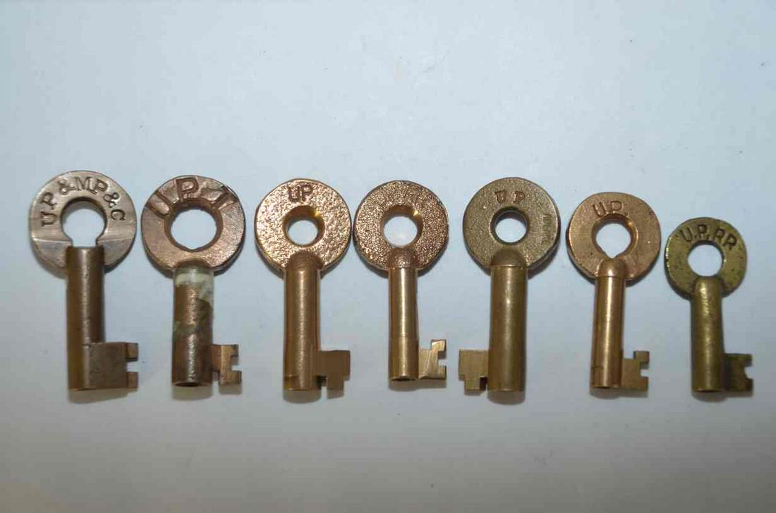Union Pacific RR Brass Key Lot-7 Keys (1 of 3)