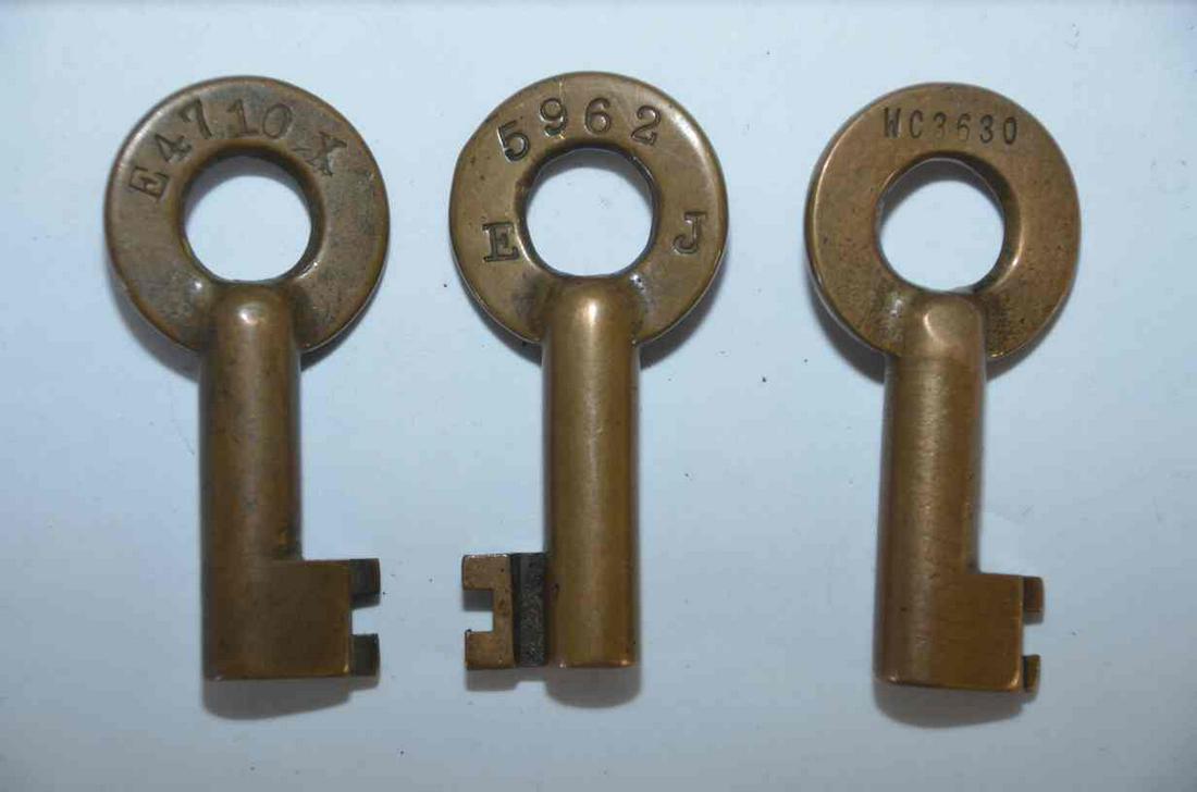 Pennsylvania RR Eastern/Western Region Key Lot-3 Keys (1 of 3)