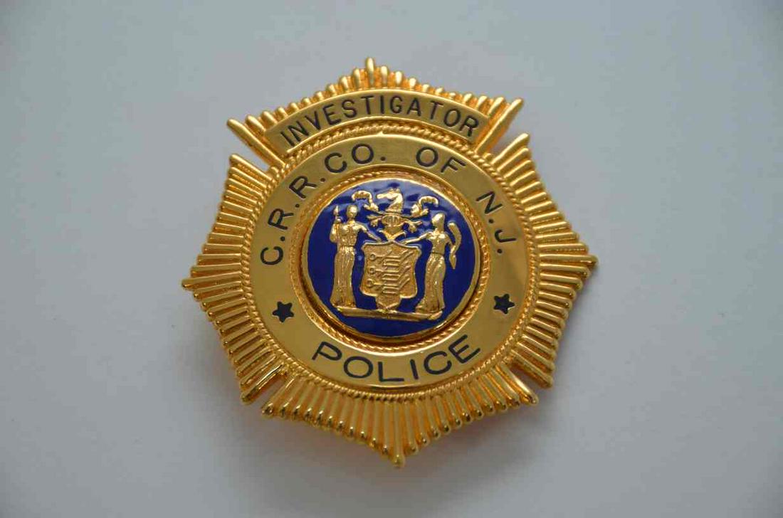 Central Railroad of New Jersey Police Investigator Badge (1 of 2)