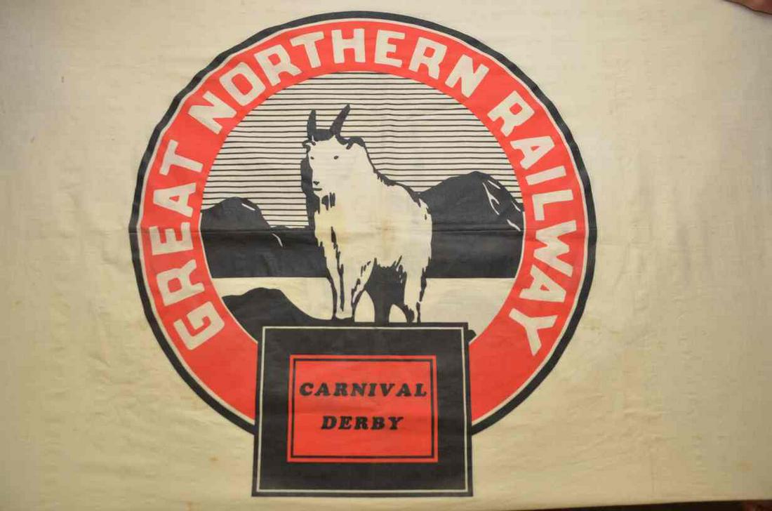 Great Northern RR Carnival Derby Flag-Iron Will Movie from 1994 (1 of 6)
