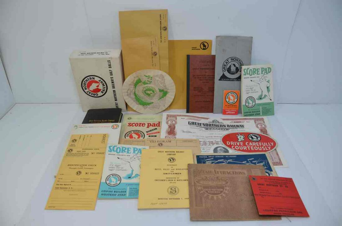 Great Northern RR Paper and Ephemera Lot (1 of 4)
