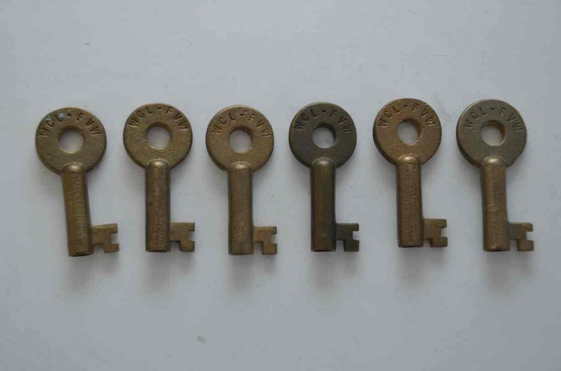 Six Wisconsin Central/Fox Valley Western RR Brass Keys (1 of 3)