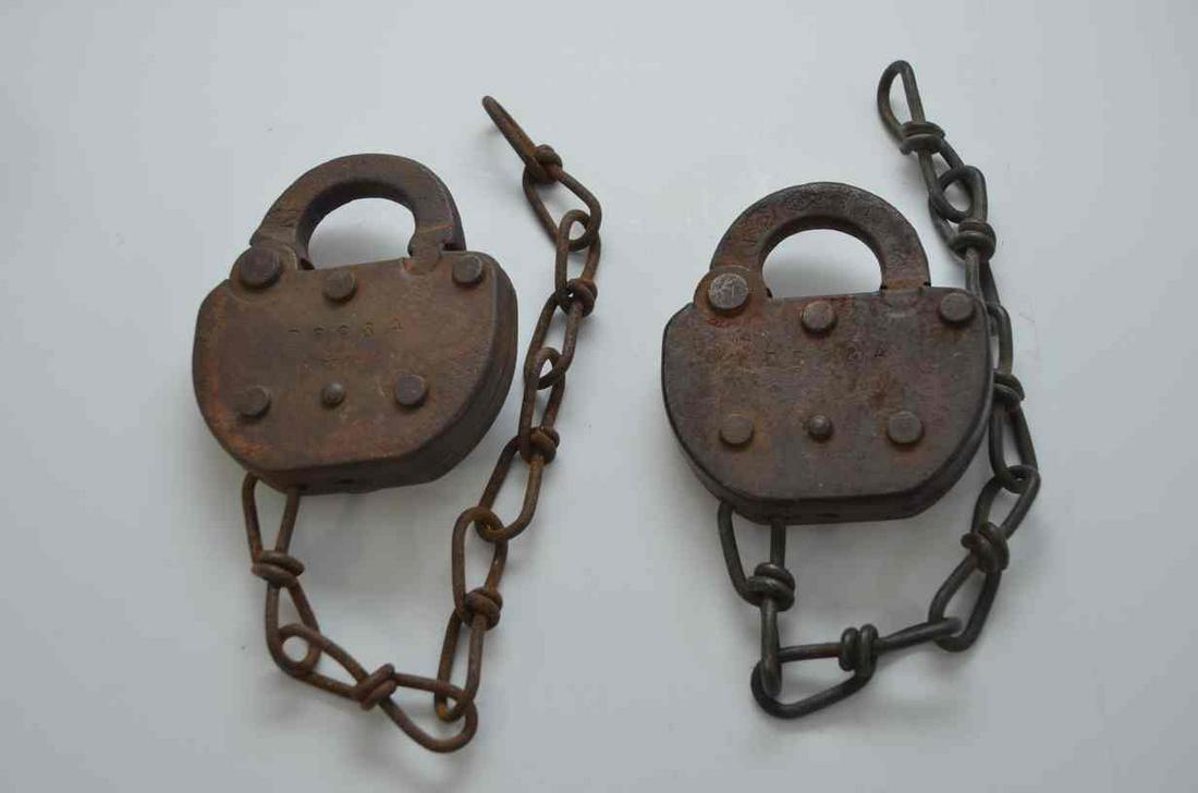 Two Duluth South Shore and Atlantic RR Switch Locks (1 of 4)