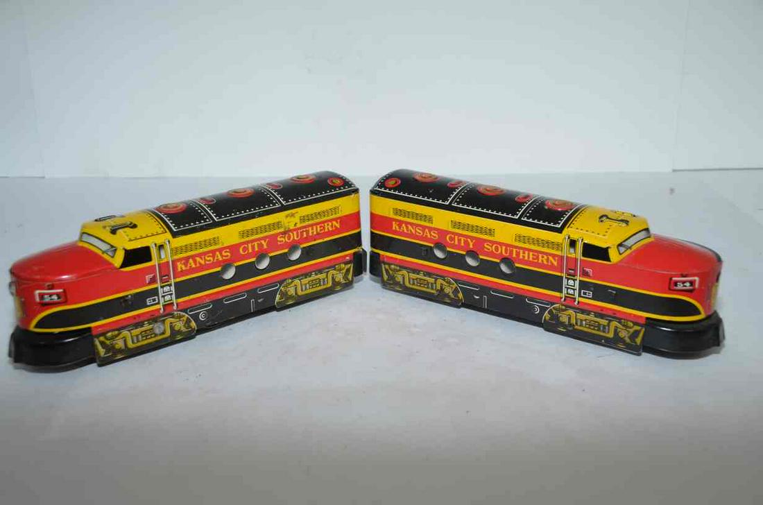 Marx O Scale Kansas City Southern RR #54 A-A Locomotive Set (1 of 12)